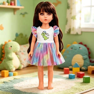 Muñeca Bebé Reborn MSYO con Ropa, Vinilo Suave, Cabello Largo, Estampado de Dinosaurio y Tutú Arcoíris, Personalizable, El Mejor Regalo, OEM ODM - Product Image 4