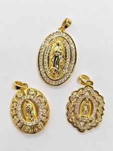 Colgante de Estrella y Luna Divergentes al por Mayor, Dije Brillante con Circonitas Cúbicas, Joyería Chapada <span class=keywords><strong>en</strong></span> Oro, Diseño Elegante de Concha para Hacer Llaveros y Collares - Product Image 3
