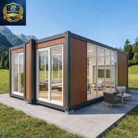 Maison conteneur pliable moderne à double aile, de haute qualité, 20 pieds 40 pieds, avec structure en acier galvanisé extensible, salle de bain intégrée, installation rapide