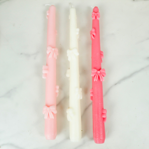 Elegant Bow Design 25 cm Long Pole Pillar Valentine's Day Home Festival Party Decoration Taper <strong>Candle</strong> - Product Image 3