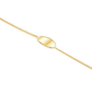 Gemnel <span class=keywords><strong>argento</strong></span> 925 <span class=keywords><strong>con</strong></span> pendente a forma ovale placcato <span class=keywords><strong>in</strong></span> oro <span class=keywords><strong>bracciale</strong></span> personalizzato <span class=keywords><strong>con</strong></span> <span class=keywords><strong>nome</strong></span> inciso per donna - Product Image 3