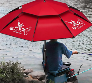 CWFU01 vente en gros 2.4m d'épaisseur Double couche pare-vent pare-soleil pêche parapluie pliant <span class=keywords><strong>carpe</strong></span> pêche abri <span class=keywords><strong>Brolly</strong></span> parapluie - Product Image 1
