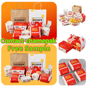 Cajas de Cartón Blancas Biodegradables y Ecológicas para Comida Rápida, Resistentes al Agua, con Asa, para Papas Fritas, <span class=keywords><strong>Pollo</strong></span> Frito y Hamburguesas - Product Image 5