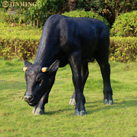 Statues de taureau en résine de fibre de verre grandeur nature, utilisées pour la décoration de jardin en extérieur et les sculptures de simulation animale