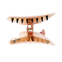 Nouvelle Arrivée Pince à Cheveux en Métal Acétate en Forme de Cœur, Inspirée des Lettres en Strass, Pince Requin pour Femmes, Accessoire de Coiffure pour l'Arrière de la Tête