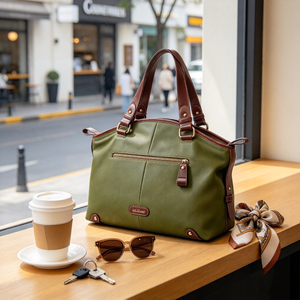 Bolso de mano a la moda para mujer, gran capacidad, superficie suave, correa de hombro desmontable, con múltiples bolsillos, para el trabajo, compras, ocasiones diarias - Product Image 3