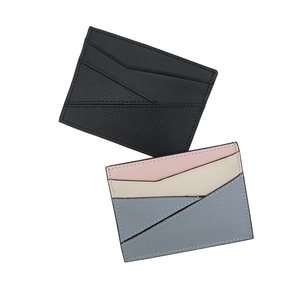 Porte-cartes en cuir véritable de style professionnel mince avec LOGO personnalisé Portefeuille RFID Design d'épissure de mode avec échantillon gratuit - Product Image 5