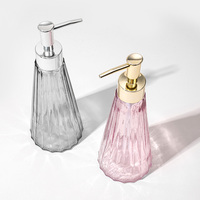 Bouteille en verre rechargeable éco-responsable de 300 ml pour shampoing, après-shampoing et savon liquide pour hôtel avec distributeur à pompe et boîte cadeau