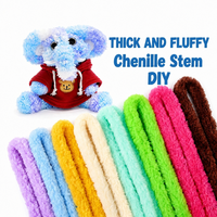 Cadeaux et articles artisanaux personnalisés : Kit créatif éléphant en velours corail et fil chenille, outils manuels moelleux pour animaux en peluche en fil de pipe, OEM