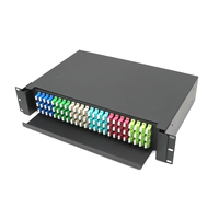 Tipo deslizante Precio más bajo 1U 2U 24 48 Puerto SC LC FC SM MM Empalme negro Color blanco Metal ODF Panel de conexión de fibra