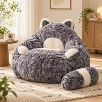 Fauteuil pouf géant Totoro en peluche, chaise confortable en forme d'animal, compressé sous vide, siège lounge pour enfants pour chambre d'enfant