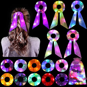 Nuevas Scrunchies LED, Scrunchies Luminosas, Lazos para el Cabello con Orejas de Conejo de Neón, Bandas Elásticas para el Cabello, Accesorios para el Cabello que Brillan en la Oscuridad - Product Image 1