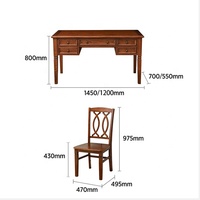 Poste de travail moderne de bureau pour bureau/ordinateur portable/pc/ordinateur brun dans la chambre/salle d'étude