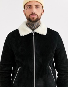 Giacca da uomo in pelle scamosciata a punta con chiusura a Zip con chiusura funzionale con fodera invernale da uomo - Product Image 4