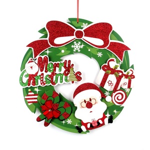 Nouvelles décorations de Noël écologiques, guirlandes en papier faites à la main, pendentifs DIY pour les murs, les portes et les arbres de Noël à la maison - Product Image 3