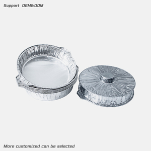Barquette ronde jetable en <span class=keywords><strong>aluminium</strong></span> robuste de 60 g, 3,8 L, résistante à la chaleur, pour cuisine commerciale et buffet - Product Image 1