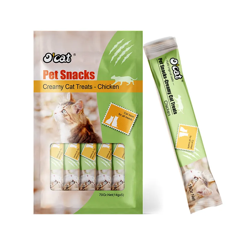 Natural Cat Snacks Stick Chicken Creamy Treats Wet Cat Food Cat Treats Snacks