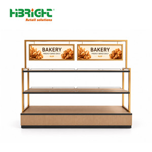 Exhibidor de Pan Personalizado de Madera y Acero, Vitrina para Pastelería, Estante de Exhibición Comercial para Panadería, Venta al Por Mayor - Product Image 4