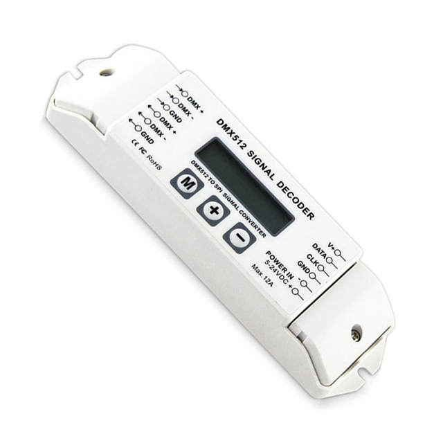 Leynew WS2811 SK6812 DMX512 Pixel IC Light Controller DC5-24V Dmx to Spi Signal Decoder 288W Max Load for Dimmers