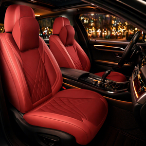 Ensemble de housses de siège de <span class=keywords><strong>voiture</strong></span> modernes de luxe en <span class=keywords><strong>cuir</strong></span> X5, toutes saisons, entièrement couvrantes, de haute qualité, imperméables, respirantes et pratiques - Product Image 1