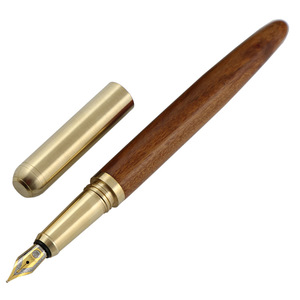JUNGHENG Uso para estudiantes Pluma estilográfica de madera 1,0mm Piel de tigre de sándalo negro Rama de ácido africano Madera de latón retro Pluma de oficina de madera - Product Image 3