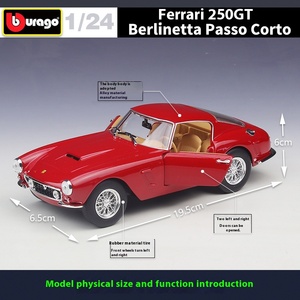 Bburago 1:24 Ferrariii 250 GTO Simulation Modèle de voiture en alliage Véhicules jouets moulés sous pression - Product Image 3
