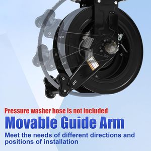 BYCO High <strong>Pressure</strong> Washer <strong>Hose</strong> <strong>Reel</strong> Steel Dual Arm Auto-Retractable Power <strong>Wash</strong> <strong>Hose</strong> <strong>Reel</strong> - Product Image 3