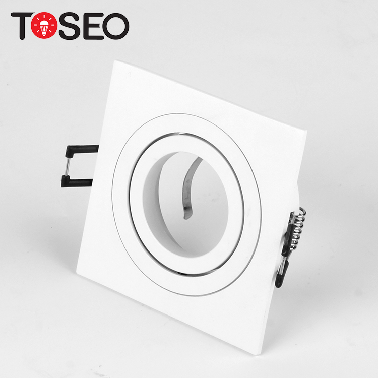 Office Downlight Square Recessed White Die-cast Aluminium Adjustable Gu10