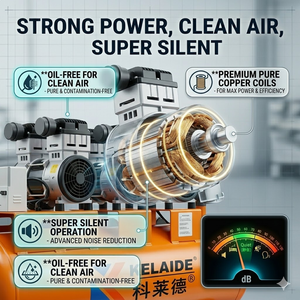 Compresseur d'air à mouvement alternatif KELAIDE 190L 4500W 220V Modèle industriel stationnaire alimenté en courant alternatif 1503-190 - Product Image 5