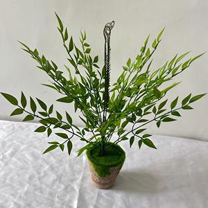 Real Touch Artificial Nandina <span class=keywords><strong>Domestica</strong></span> Hojas Rama verde Arbusto verde Boda Fiesta Decoración del hogar Hojas de plástico - Product Image 3