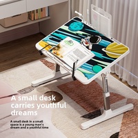 Petite table de lit convertible, pliable, en métal, réglable en hauteur, avec surface en bois, pour dortoir, étudiant, ordinateur portable, bureau d'étude