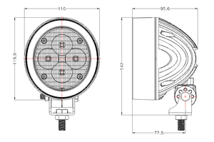 12V 24V 4.3 "Vòng <span class=keywords><strong>LED</strong></span> làm việc đèn 40 Wát Heavy Duty <span class=keywords><strong>LED</strong></span> làm việc ánh sáng cho john deere máy kéo - Product Image 5