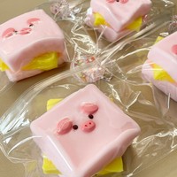 Jouet Squishy Cochon Sandwich Mignon de Dessin Animé, Jouet à Presser en Silicone à Remontée Lente, Jouet Anti-Stress Cochon Rose Réaliste