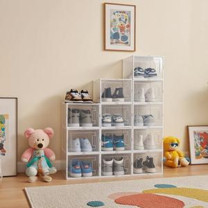 Cajas de zapatos de almacenamiento de plástico con embalaje de logotipo para zapatos de zapatillas organizador de zapatos de almacenamiento grueso - Product Image 1