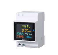 Compteur d'énergie électrique 6-en-1 sur rail DIN, moniteur de fréquence AC 40-300V 100A, mesure active KWH, facteur de puissance en plastique, affichage LED, données sur 1 an