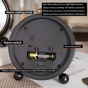 Thạch Anh Retro Kim Loại Cơ Sở Đồng Hồ Với Sáng Tạo Mỹ Thiết Kế Cá Nhân Và Tối Giản Con Trỏ Cho Nhà Và Phòng Trang Trí Nội Thất - Product Image 2