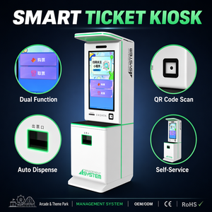 Distributeur automatique de billets avec reconnaissance faciale, paiement par carte et espèces pour la gestion des entrées dans les parcs d'attractions - Product Image 3