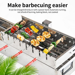 Parrilla Automática Butterfly Grill con Soporte Inclinable de 5V, Acero Inoxidable, Ancho Ajustable, Brochetas Giratorias para Cocinar Barbacoa - Product Image 2