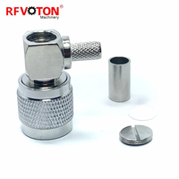 Fabricant TNC mâle prise 90 degrés connecteur à sertir à souder pour RG58 LMR195 RG223 RG142 RG400 câble RF coaxial connecteur coaxial