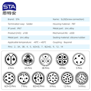 Boîtier de jonction étanche IP67 <span class=keywords><strong>SL20</strong></span> M20 avec adaptateur de borne à 3 broches et connecteur à vis pour système d'énergie solaire - Product Image 2