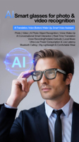 Lunettes IA en gros d'usine : Traduction IA en temps réel, conception étanche, chargement magnétique, lunettes intelligentes avec batterie de 260 mAh
