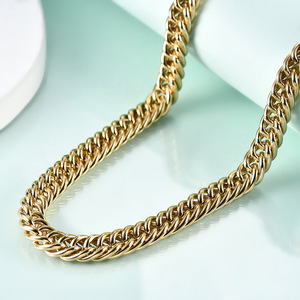 Collar de Cadena Cubana de 7MM, Dorado, 50CM, Aleación de Zinc, para Uso Diario, Regalo, Joyería - Product Image 2