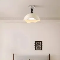 Plafonnier LED blanc rétro style Wabi-Sabi IP65 pour chambre principale, bureau, cuisine, décoration intérieure avec télécommande