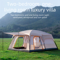 Tente de camping gonflable de luxe 2 chambres 1 salon, installation rapide en 3 minutes, moustiquaire intégrée, utilisable toute l'année