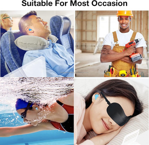 Bouchons d'oreilles en gel de silicone moulable réutilisables standard, étanches, réduction du bruit 25-27 dB pour la natation et les sports nautiques - Product Image 6