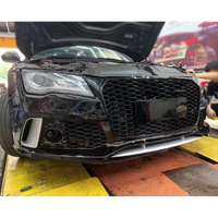 Kits de carrosserie de pare-chocs avant style RS7 2009-2015 avec grille en nid d'abeille noire pour Audi A7 S7 C7 2009 2010 2011 2012 2013 2014 2015