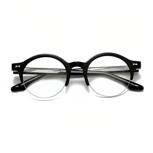 Gafas Retro HBK al por Mayor - Semimontura con <span class=keywords><strong>Filtro</strong></span> de <span class=keywords><strong>Luz</strong></span> <span class=keywords><strong>Azul</strong></span> - Estilo Exclusivo OEM Ligero para Lectura, Aptas para Lentes Graduadas - Product Image 3