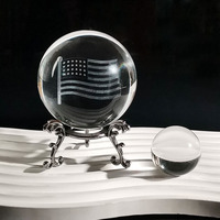 Photographie en gros de haute qualité K9 boule de verre 60mm boule de cristal clair avec support