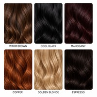 Crème colorante capillaire végétale noire intense à base de plantes OEM avec applicateur peigne pour une couverture complète