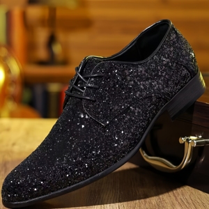 Mocassins de Luxe pour Hommes – Chaussures Habillées Dorées et Argentées à Paillettes, Idéales pour Mariages et Soirées – Chaussures Plates de Créateur de Haute Qualité à Enfiler pour Hommes - Product Image 3